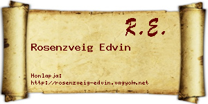 Rosenzveig Edvin névjegykártya